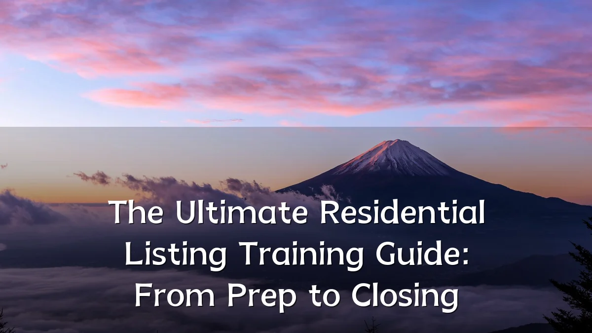 The Ultimate Residential Listing Training Guide: From Prep to Closing