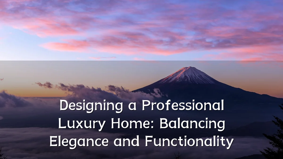 Designing a Professional Luxury Home: Balancing Elegance and Functionality